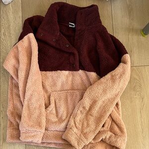 Roxy Soft Blush Pink Sherpa Pullover